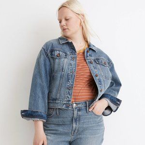 Madewell Cropped Denim Jean Jacket Size L